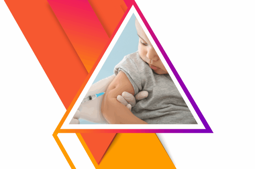 Banner image with a child being vaccinated