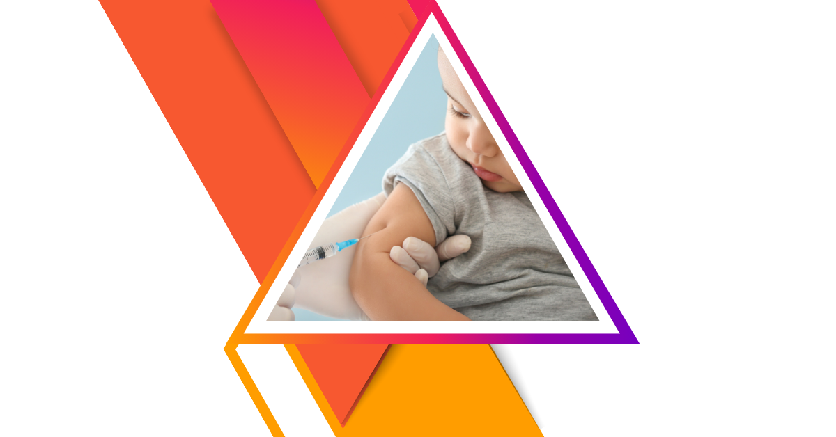 Banner image with a child being vaccinated