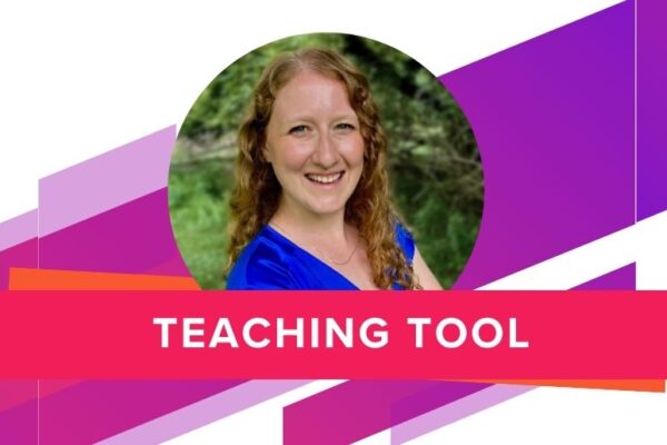 Headshot of Rebecca Clements with text "Teaching Tool"