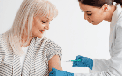 Woman receiving a vaccine