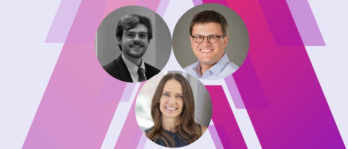 headshots of Justin Andrews, Nicholas Pullen, PhD, and Aimee Pugh-Bernard, PhD